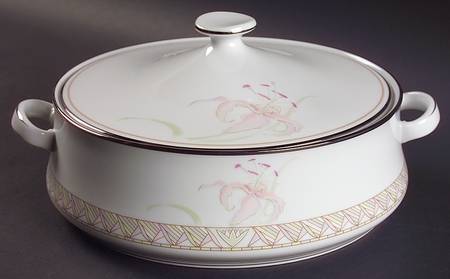 Pink Lily Round Covered Vegetable by Lenox