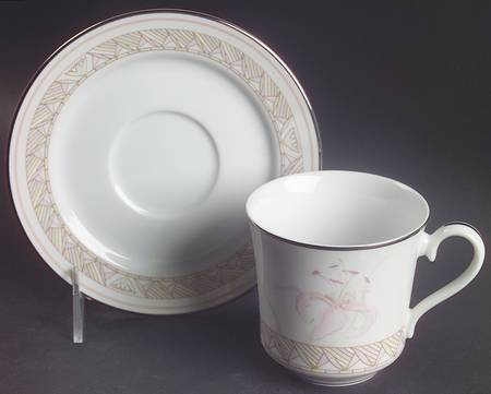 Pink Lily Flat Cup & Saucer Set