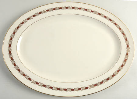Pinehurst Maroon 18" Oval Serving Platter