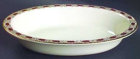 Pinehurst Maroon 9" Oval Vegetable Bowl