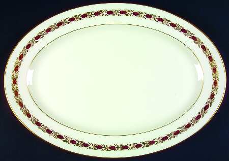 Pinehurst Maroon 16" Oval Serving Platter