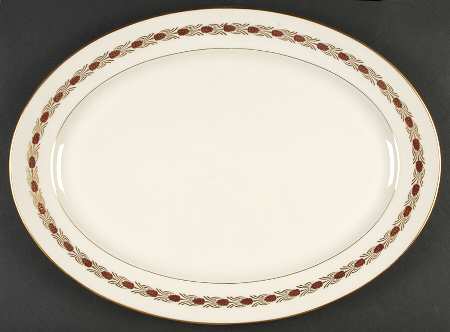 Pinehurst Maroon 17" Oval Serving Platter