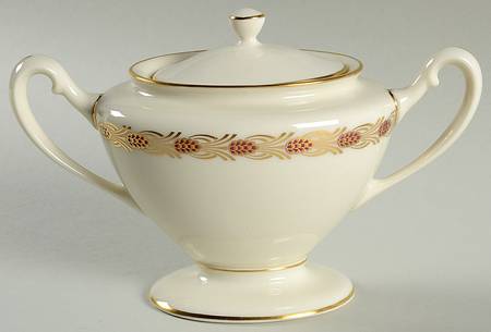 Pinehurst Maroon Sugar Bowl & Lid
