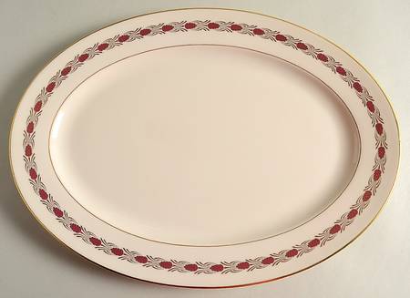 Pinehurst Maroon 15" Oval Serving Platter