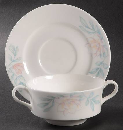 Plantation Blossom Flat Cream Soup Bowl & Saucer Set