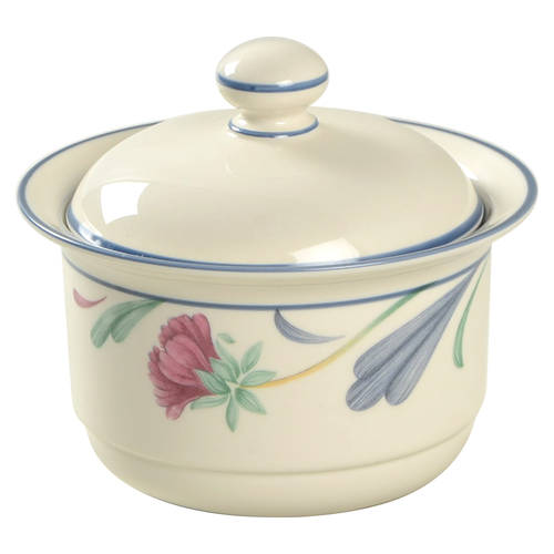 Poppies On Blue Sugar Bowl & Lid
