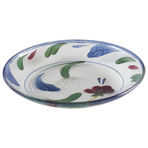 Poppies On Blue Glassware Dessert Plate