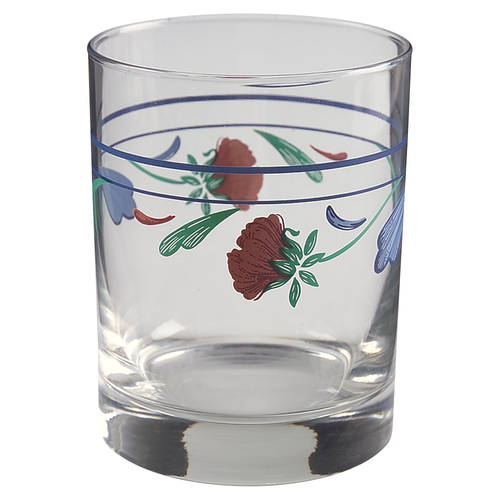 Poppies On Blue 12 Oz Glassware Double Old Fashioned
