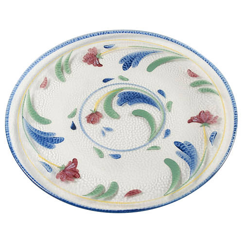 Poppies On Blue Round Glassware Platter by Lenox
