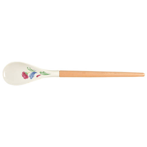 Poppies On Blue Salad Serving Spoon with Wood Handle