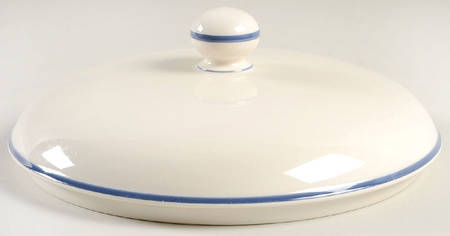 Poppies On Blue Lid for Round Casserole Or Vegetable