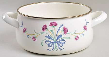Poppies On Blue 3 Quart Metal Covered Casserole, No Lid