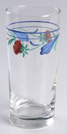 Poppies On Blue 16 Oz Glassware Highball