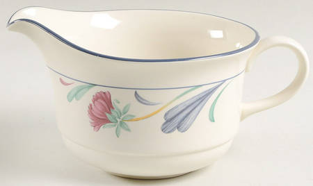 Poppies On Blue Open Sauce Boat