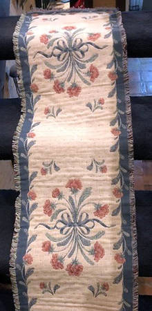 Poppies On Blue Table Runner-Cloth 12" X 72"