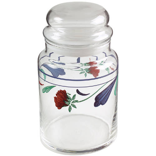 Poppies On Blue Large Glassware Canister