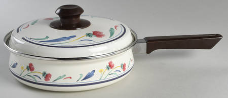 Poppies On Blue 8" Metal Skillet & Lid