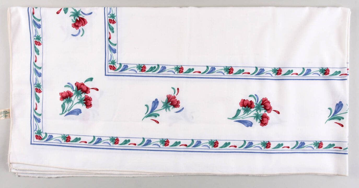 Poppies On Blue 52" Square Tablecloth