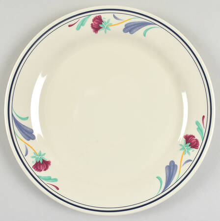 Poppies On Blue Melamine Dinner Plate