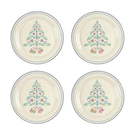 Poppies On Blue Christmas Salad Plate - Set of 4