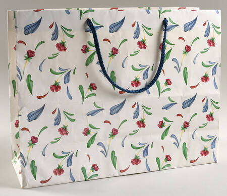 Poppies On Blue Large Paper Gift Bag