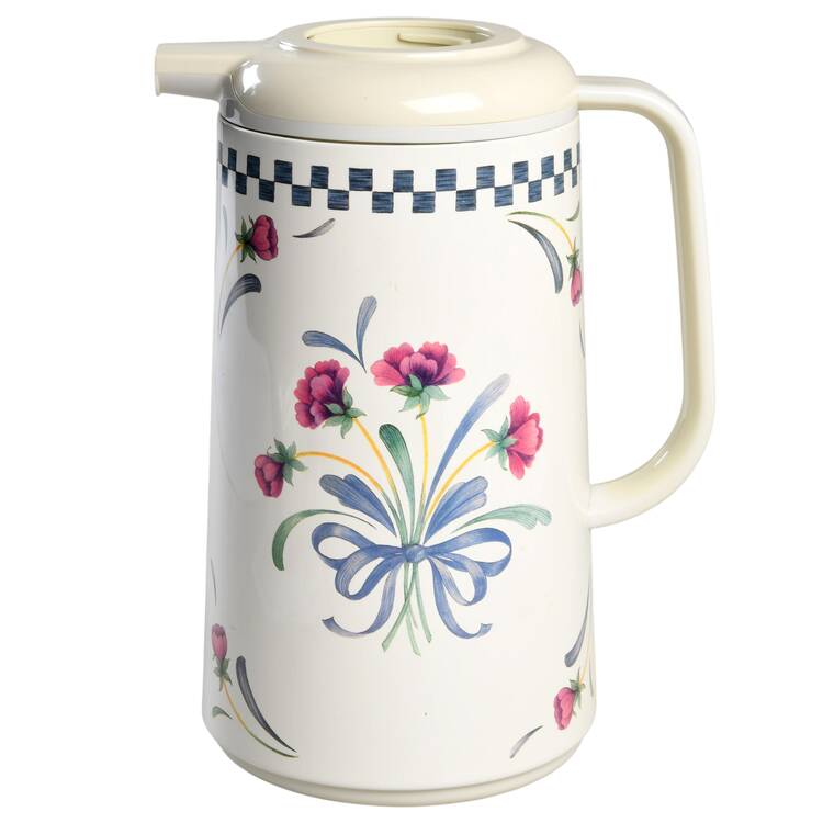 Poppies On Blue Plastic Thermos/Carafe No Lid