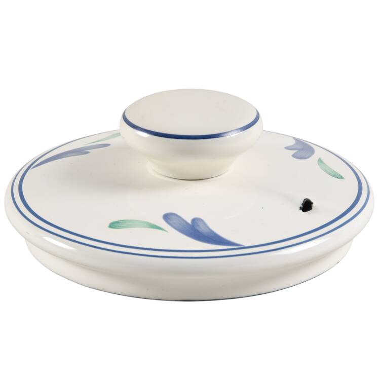 Poppies On Blue Lid for Metal Kettle