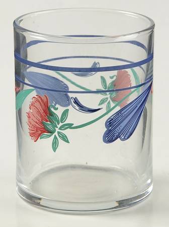 Poppies On Blue Glassware Votive Candleholder
