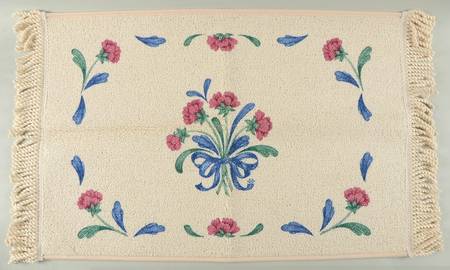 Poppies On Blue Kitchen Rug