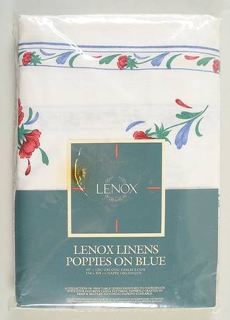Poppies On Blue 60" X 120" Oblong Tablecloth