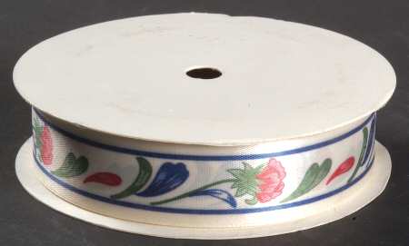 Poppies On Blue 10 Yard Ribbon Spool