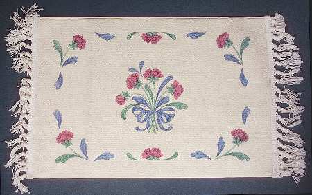 Poppies On Blue Rectangular Berber Rug