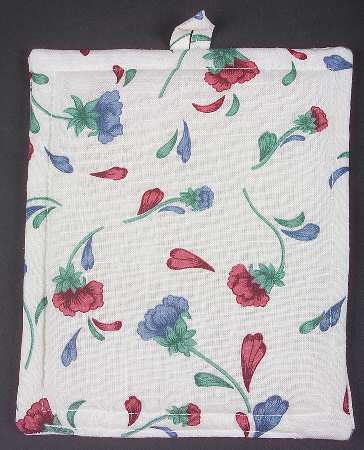 Poppies On Blue Rectangular Cloth Trivet