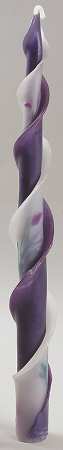 Poppies On Blue Taper Candle 12"