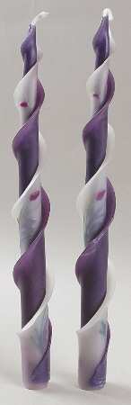 Poppies On Blue 12" Candle Taper - Set of 2