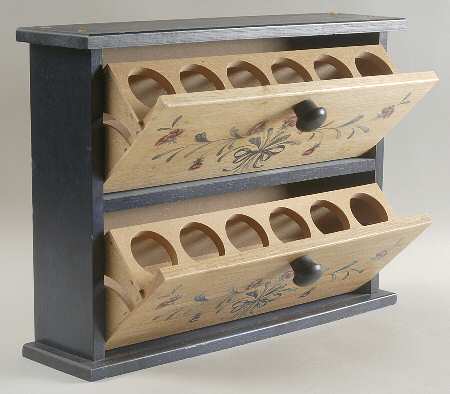 Poppies On Blue Wood Rack for Spice Jar Set