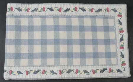 Poppies On Blue Table Runner-Cloth/Reversible