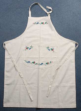 Poppies On Blue Cloth Kitchen Apron