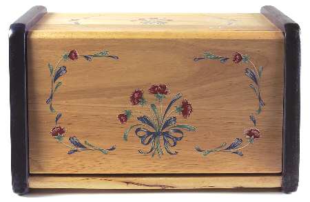 Poppies On Blue Wood Bread Box