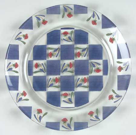 Poppies On Blue Glassware Dessert Plate