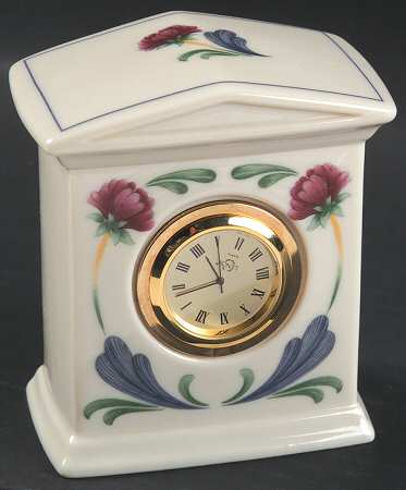 Poppies On Blue Large Desk Clock