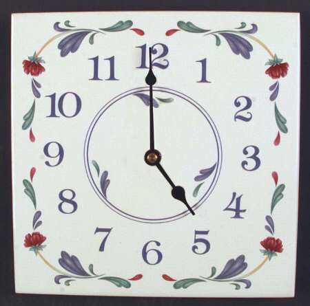 Poppies On Blue Hanging Wall Clock by Lenox