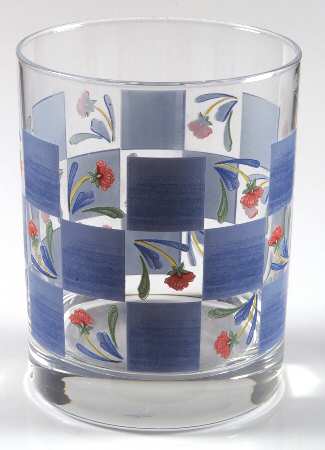 Poppies On Blue 12 Oz Glassware Double Old Fashioned