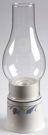 Poppies On Blue Hurricane Lamp & Globe by Lenox