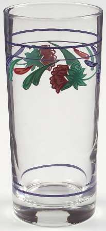Poppies On Blue 16 Oz Glassware Highball