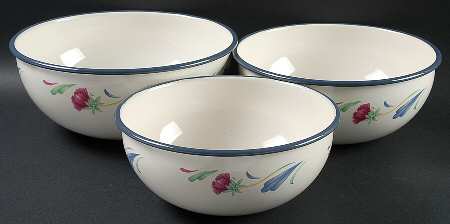 Poppies On Blue (3) Metal Mixing Bowl Set