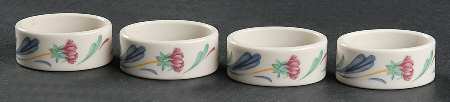 Poppies On Blue Napkin Ring - Set of 4