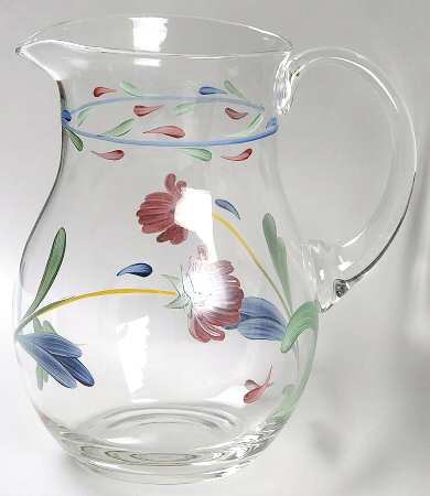 Poppies On Blue 64 Oz Glassware Pitcher