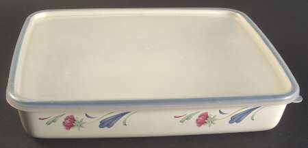 Poppies On Blue 1" Rectangular Metal Baker with Plastic Lid