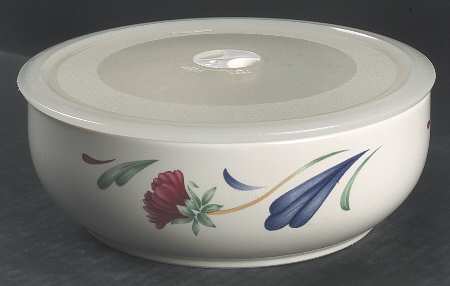 Poppies On Blue Large Serve & Store Bowl & Lid